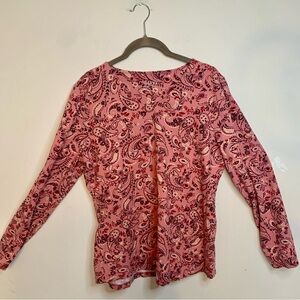 Paisley Print Long Sleeve Top